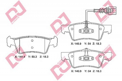 DJ PARTS bp2242 -  Комплект тормозных колодок, дисковый тормоз